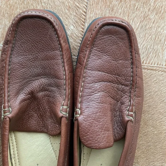 Rockport Men's Chestnut Brown Leather Slip-On Loafers